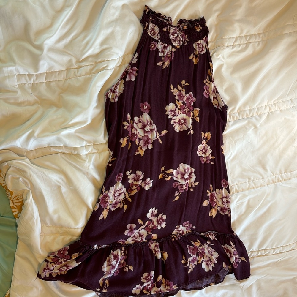 Dark halter floral dress